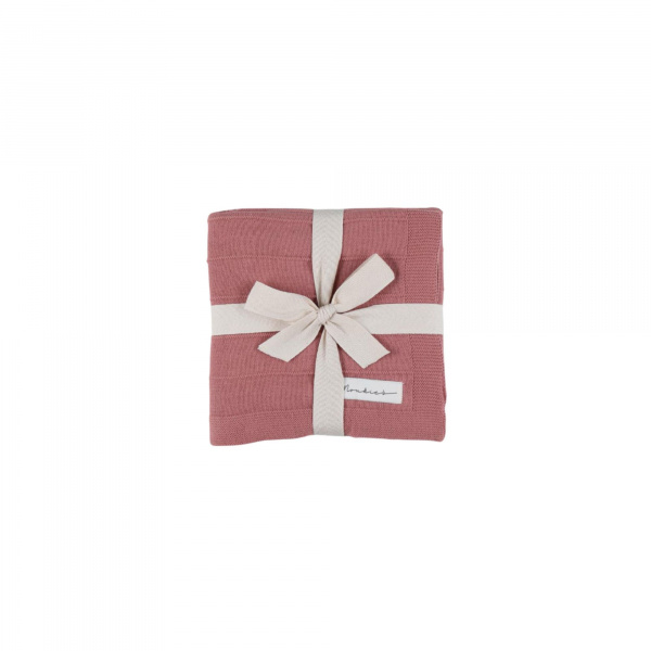 Couverture tricot bébé rouge 75 x 100 mix and match Noukies