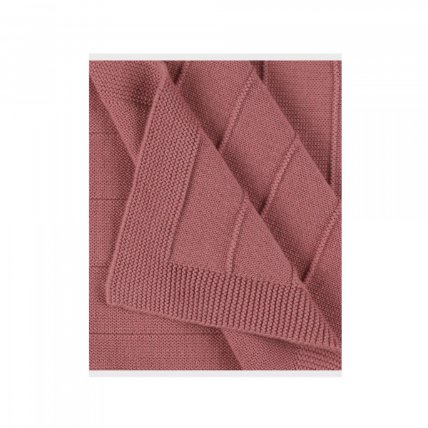 Couverture tricot bébé rouge 75 x 100 mix and match Noukies