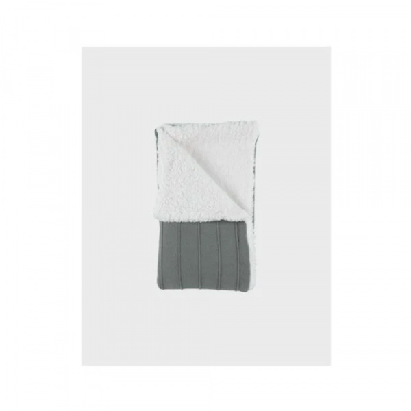 Couverture tricot bébé kaki avec sherpa 75x100 mix and match Noukies