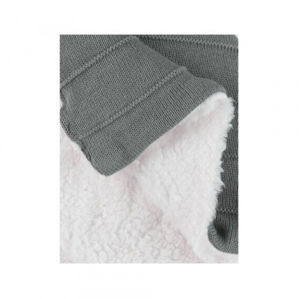 Couverture tricot bébé kaki avec sherpa 75x100 mix and match Noukies