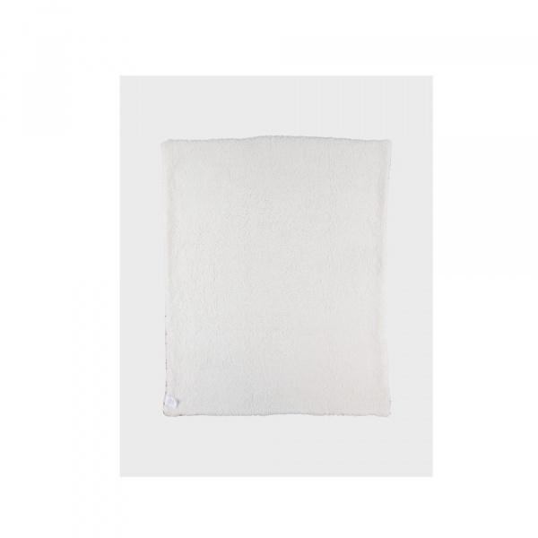 Couverture tricot bébé 75 x 100 rouge avec sherpa Noukies