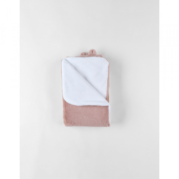 Couverture bébé 75 x 100 cm poil long ouatiné rose - mix and match Noukies