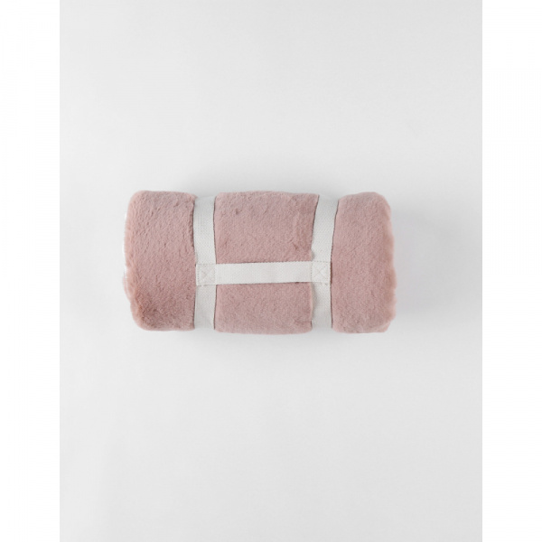 Couverture bébé 75 x 100 cm poil long ouatiné rose - mix and match Noukies