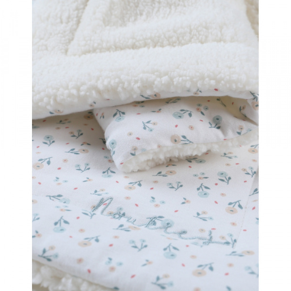 Couverture bébé 75 x 100 cm ouatiné jersey sherpa romance - mix and match Noukies