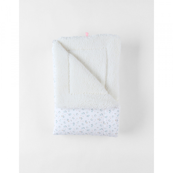 Couverture bébé 75 x 100 cm ouatiné jersey sherpa romance - mix and match Noukies