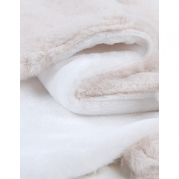 Couverture bébé 75 x 100 cm poil long beige - mix and match Noukies