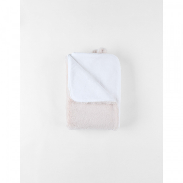 Couverture bébé 75 x 100 cm poil long beige - mix and match Noukies