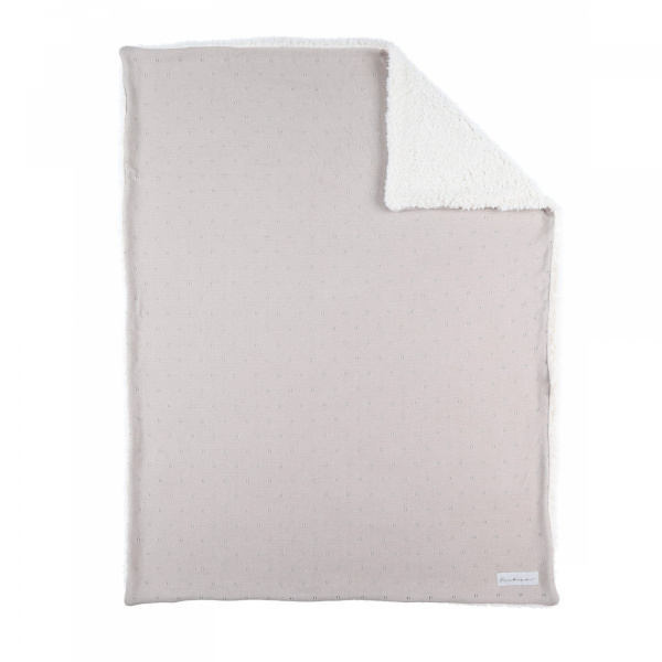 Couverture en tricot 75x100cm tender beige avec sherpa - mix and match Noukies