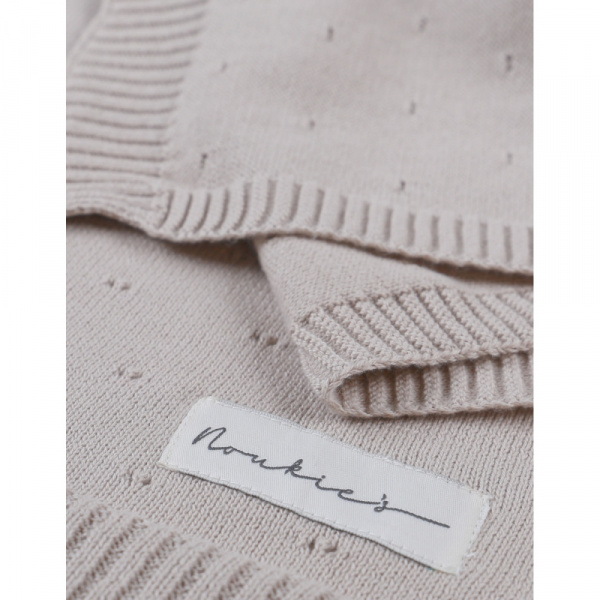Couverture en tricot 75x100cm tender beige - mix and match Noukies