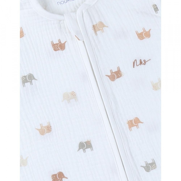 Gigoteuse été 70 cm en mousseline de coton - elephants Noukies