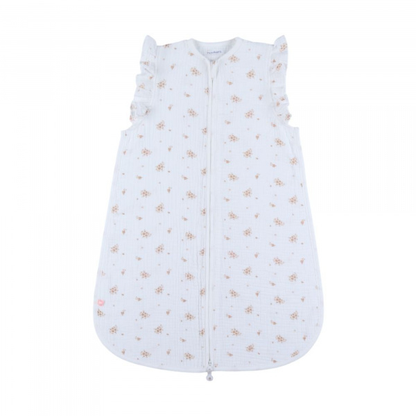 Gigoteuse 70cm, mousseline de coton bio, 1-6 mois - fleurs d'antan Noukies