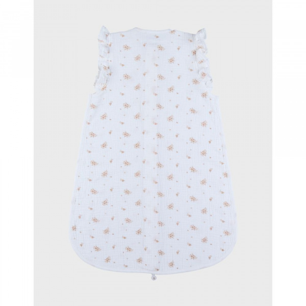 Gigoteuse 70cm, mousseline de coton bio, 1-6 mois - fleurs d'antan Noukies