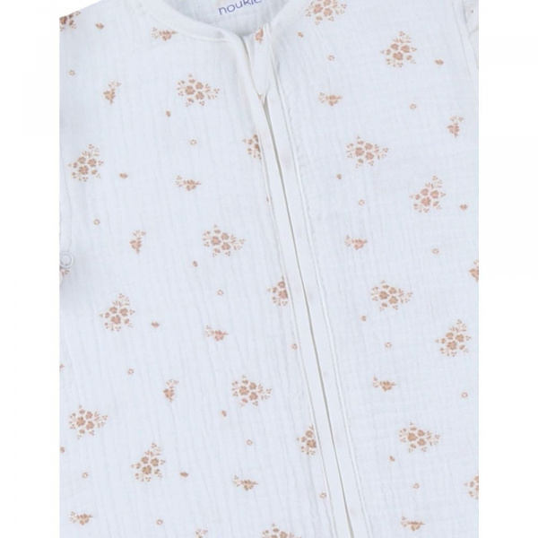 Gigoteuse 70cm, mousseline de coton bio, 1-6 mois - fleurs d'antan Noukies