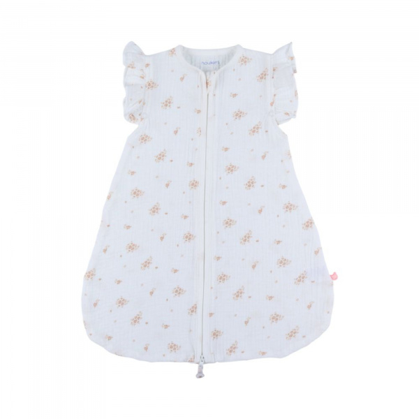Gigoteuse 50cm , mousseline de coton bio, 0-3 mois - fleurs d'antan Noukies
