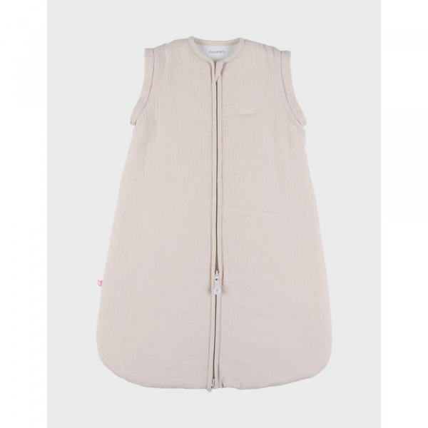 Gigoteuse nomade 70cm, mousseline de coton bio, 1-6 mois - beige Noukies