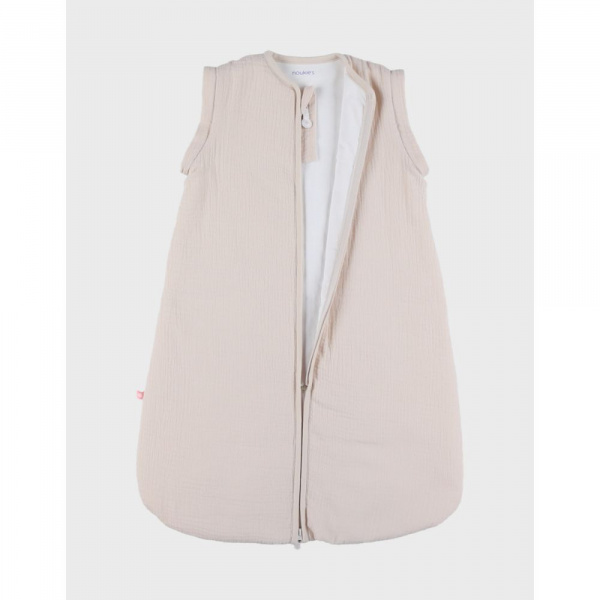 Gigoteuse nomade 70cm, mousseline de coton bio, 1-6 mois - beige Noukies
