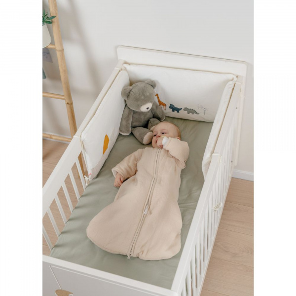 Gigoteuse nomade 100cm, mousseline de coton bio, 6-24 mois - beige Noukies