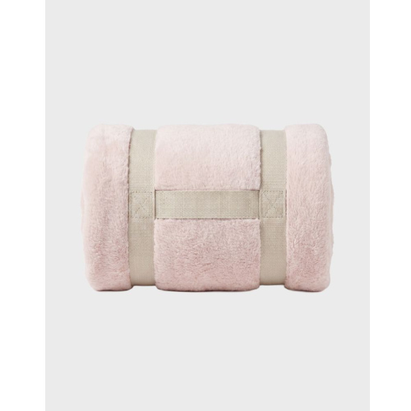 Couverture bébé 75 x 100 cm fausse fourrure rose Noukies