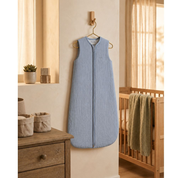 Gigoteuse été 100cm en coton ouatinée bleu Noukies