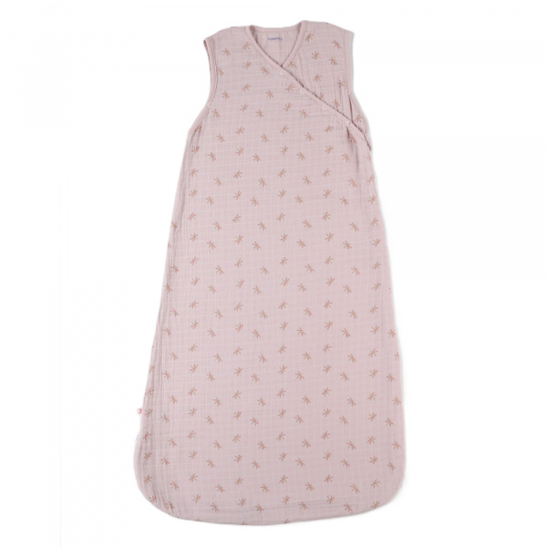 Gigoteuse pop 100cm rose mousseline imprimé libellule Noukies
