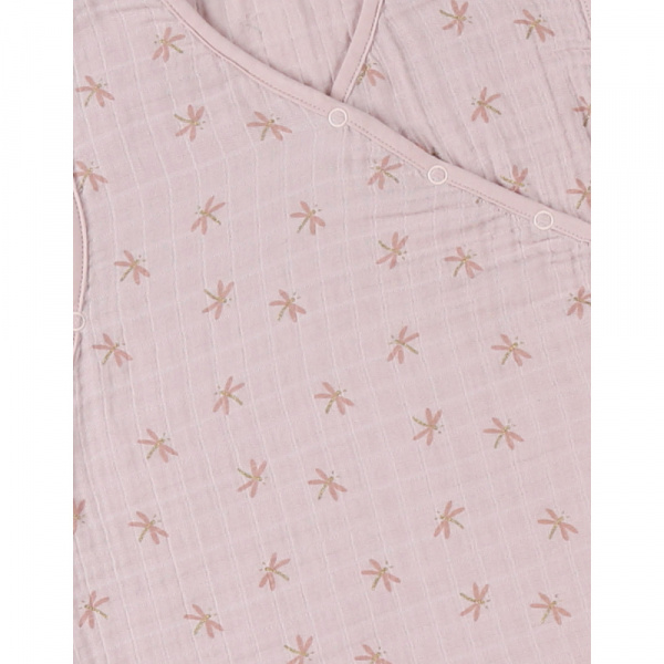 Gigoteuse pop 100cm rose mousseline imprimé libellule Noukies