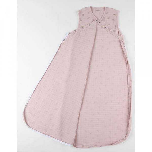 Gigoteuse pop 100cm rose mousseline imprimé libellule Noukies