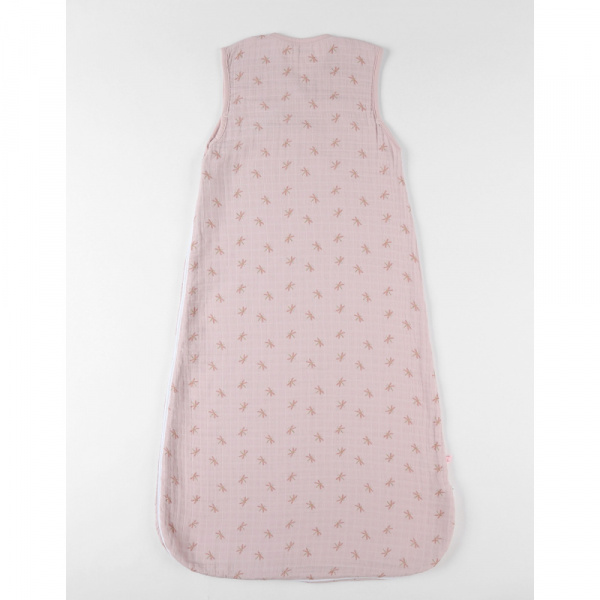 Gigoteuse pop 100cm rose mousseline imprimé libellule Noukies