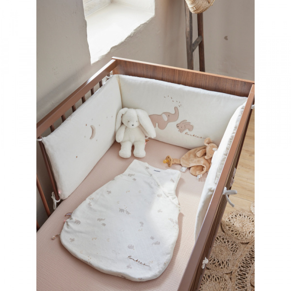 Tour de lit en veloudoux bali, moka & snow Noukies