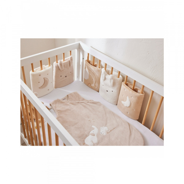 Protège barreaux tour de lit bali, moka & snow Noukies