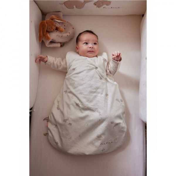 Gigoteuse 50 cm en veloudoux bali, moka & snow Noukies