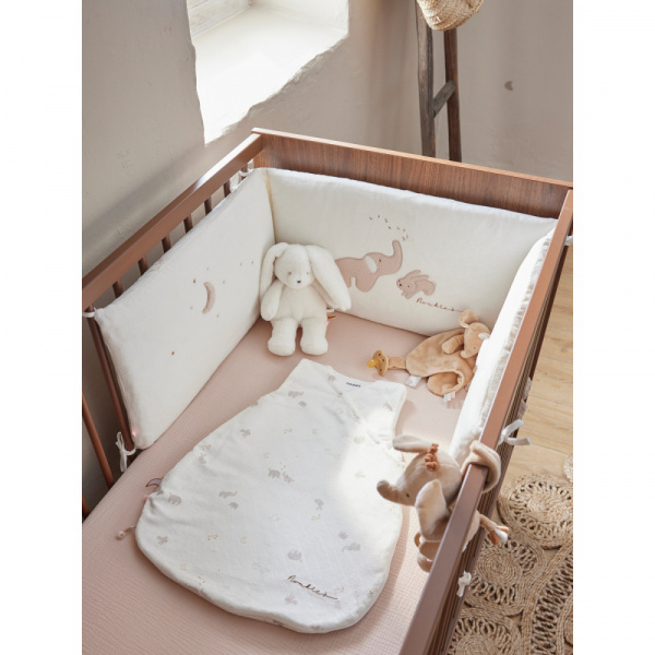 Gigoteuse 50 cm en veloudoux bali, moka & snow Noukies