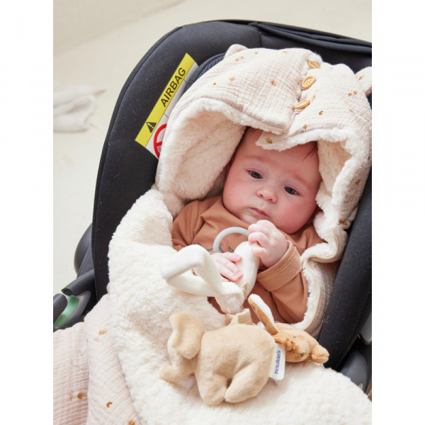 Nid d'ange mousseline de coton et sherpa bali, moka & snow Noukies