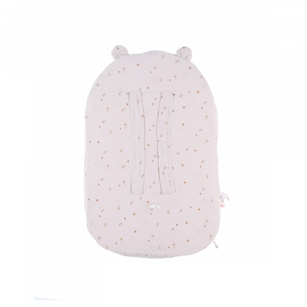 Nid d'ange mousseline de coton et sherpa bali, moka & snow Noukies