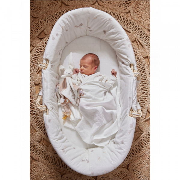 Couffin bali, moka & snow en veloudoux naturel Noukies