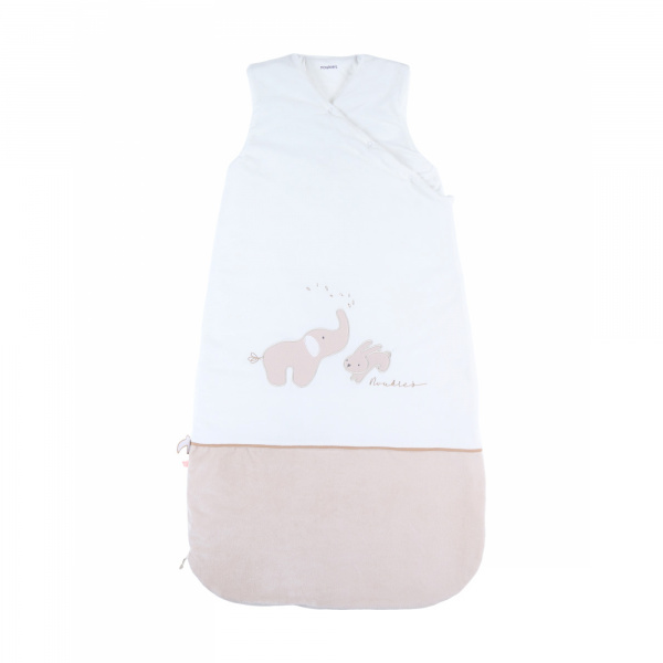 Gigoteuse 100cm en veloudoux bali, moka & snow Noukies