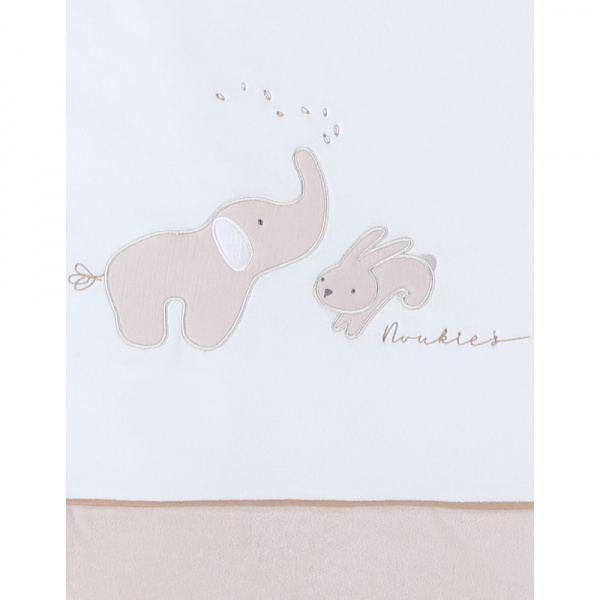 Gigoteuse 100cm en veloudoux bali, moka & snow Noukies