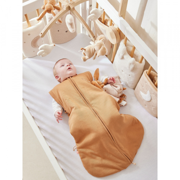 Gigoteuse 100cm jersey pointelle manches amovibles bali, moka & snow Noukies