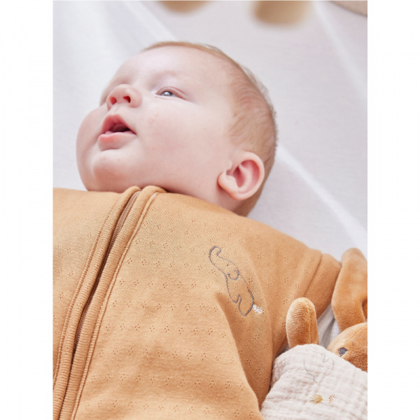 Gigoteuse 100cm jersey pointelle manches amovibles bali, moka & snow Noukies