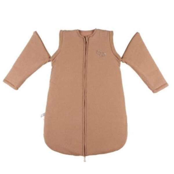 Gigoteuse 70cm en jersey pointelle manches amovibles marron Noukies