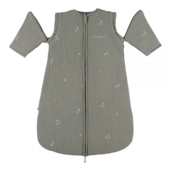 Gigoteuse 70cm jersey pointelle manches amovibles - brodée - kaki Noukies