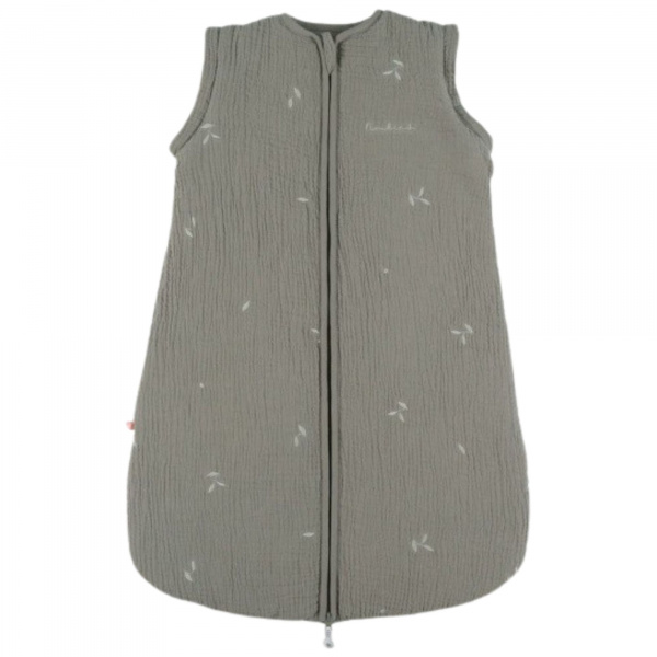 Gigoteuse 70cm jersey pointelle manches amovibles - brodée - kaki Noukies