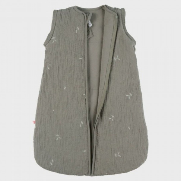 Gigoteuse 70cm jersey pointelle manches amovibles - brodée - kaki Noukies