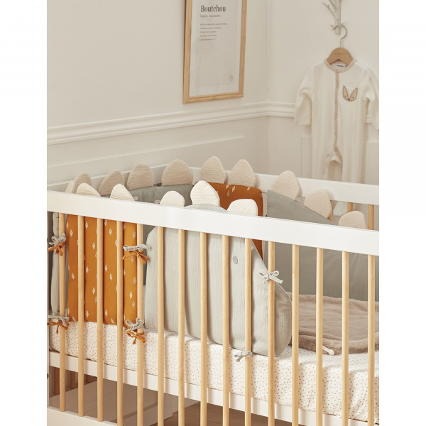 Tour de lit en mousseline de coton dinosaures Noukies