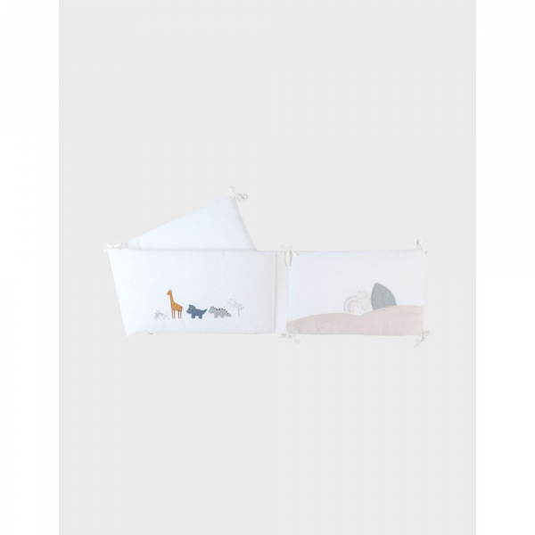 Tour de lit tiga, stegi & ops en veloudoux, écru Noukies