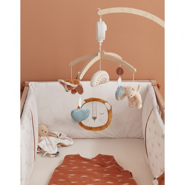 Tour de lit babou&kendi en veloudoux écru/gris clair Noukies