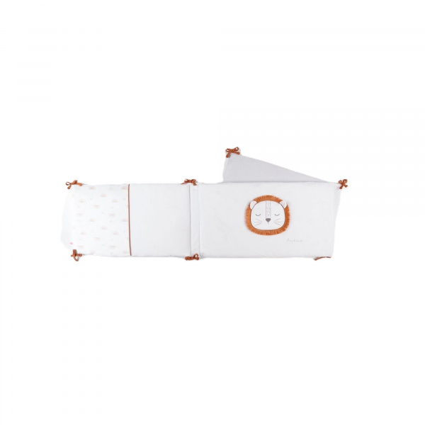 Tour de lit babou&kendi en veloudoux écru/gris clair Noukies