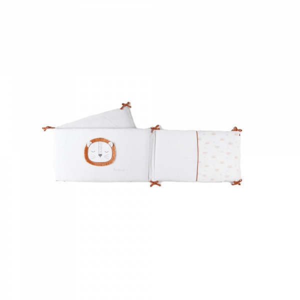 Tour de lit babou&kendi en veloudoux écru/gris clair Noukies