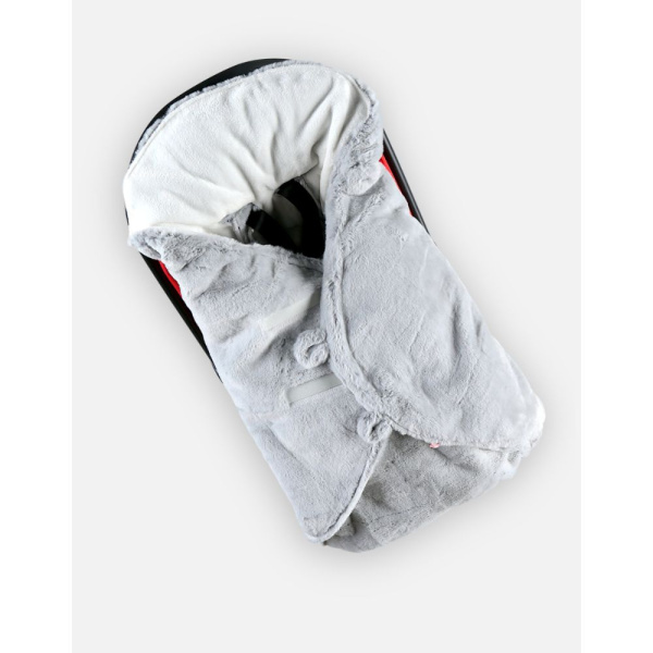 Couverture nomade en fausse fourrure gris Noukies