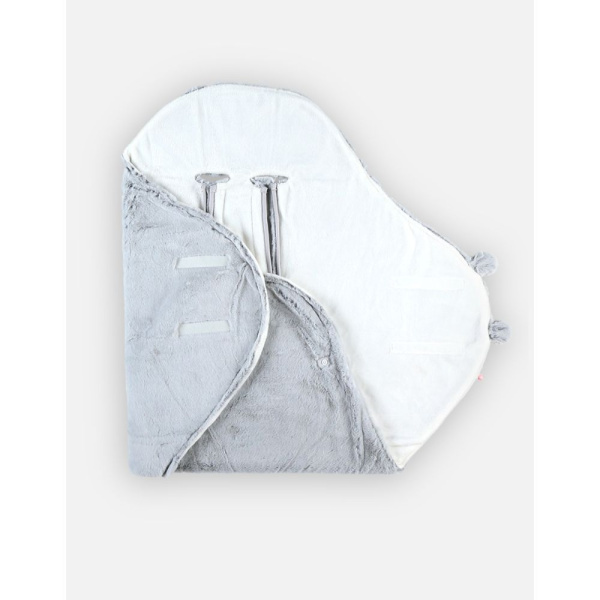 Couverture nomade en fausse fourrure gris Noukies