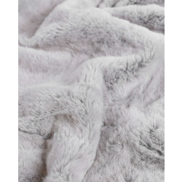 Couverture nomade en fausse fourrure gris Noukies